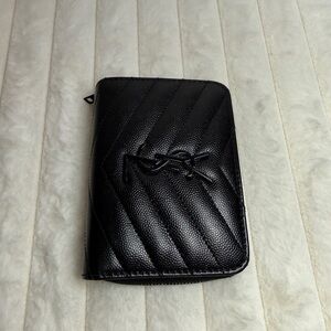 NWT 🖤 YSL CASSANDRE MATELASSÉ Compact Zip Around Wallet 🖤